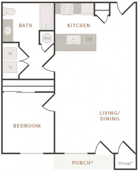 a floor plan of a house with a bedroom and a living room